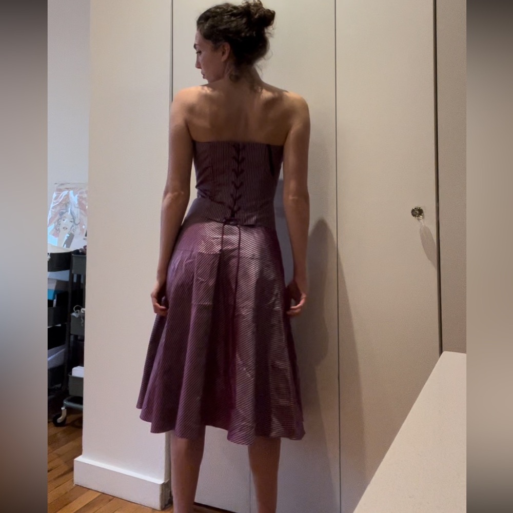 Nicole Miller Stripped Corset Dress